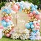 DIY 135PCS Gender Reveal Balloon Garland kits Chrome Metallic Latex Balloons 18/10/5inch Pearl Balloons for Birthday Party Celebration Wedding Gender Reveal He or She Boy or Girl (Pink Blue Gold)